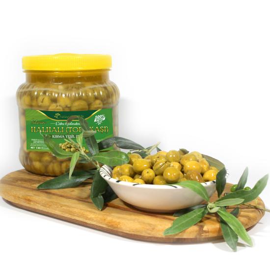 Halhalı (Topakaşı) Kırma Yeşil Zeytin İri Boy 1 Kg