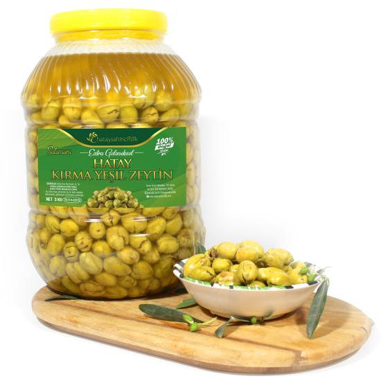 Hatay El Kırması Yeşil Zeytin 3KG