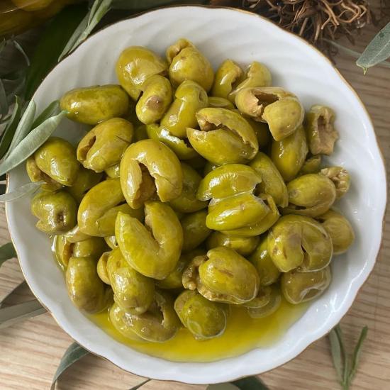 Çekirdeksiz El Kırması Yeşil Zeytin (950 Gr)